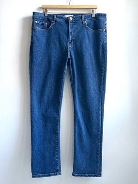Ginger + Dandelion The Slim Jean Bloat Friendly High Rise Blue Denim Jeans Sz 34